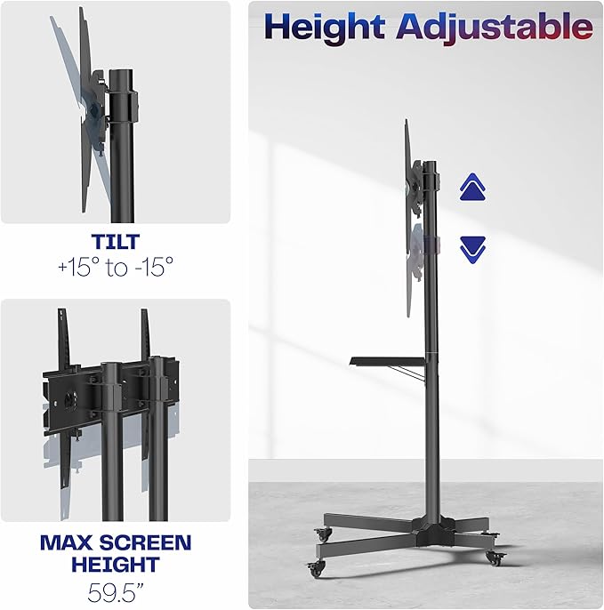 Mobile TV Stand Cart (Cart Only)