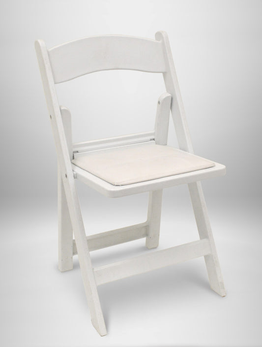 Chair - White Padded Resin, Folding
