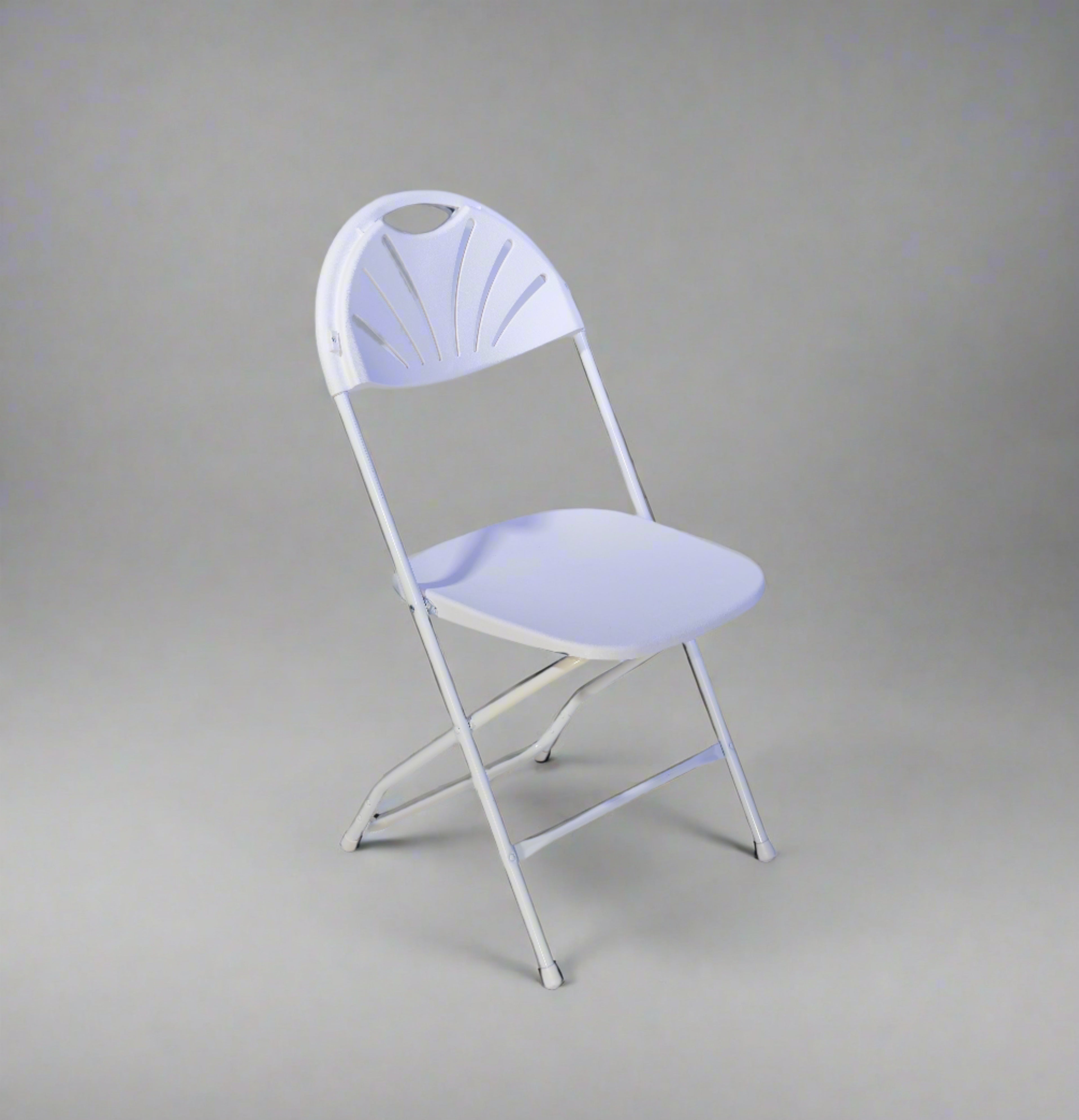 Chair Snow White Fan back Folding Rocky Mountain Rental Co